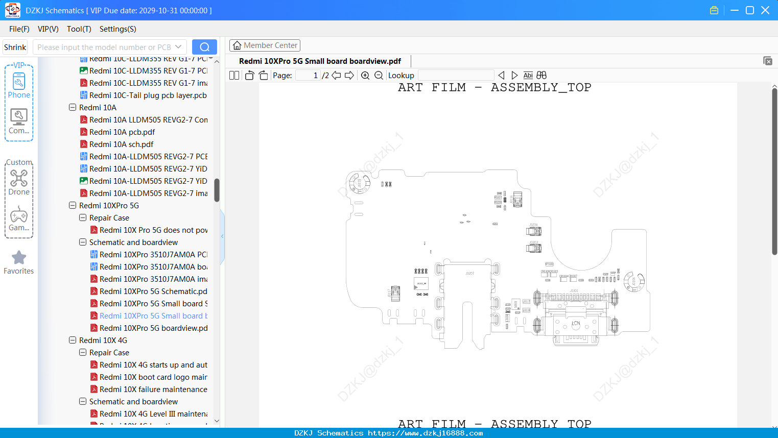 Redmi 10XPro 5G Small Board Boardview
